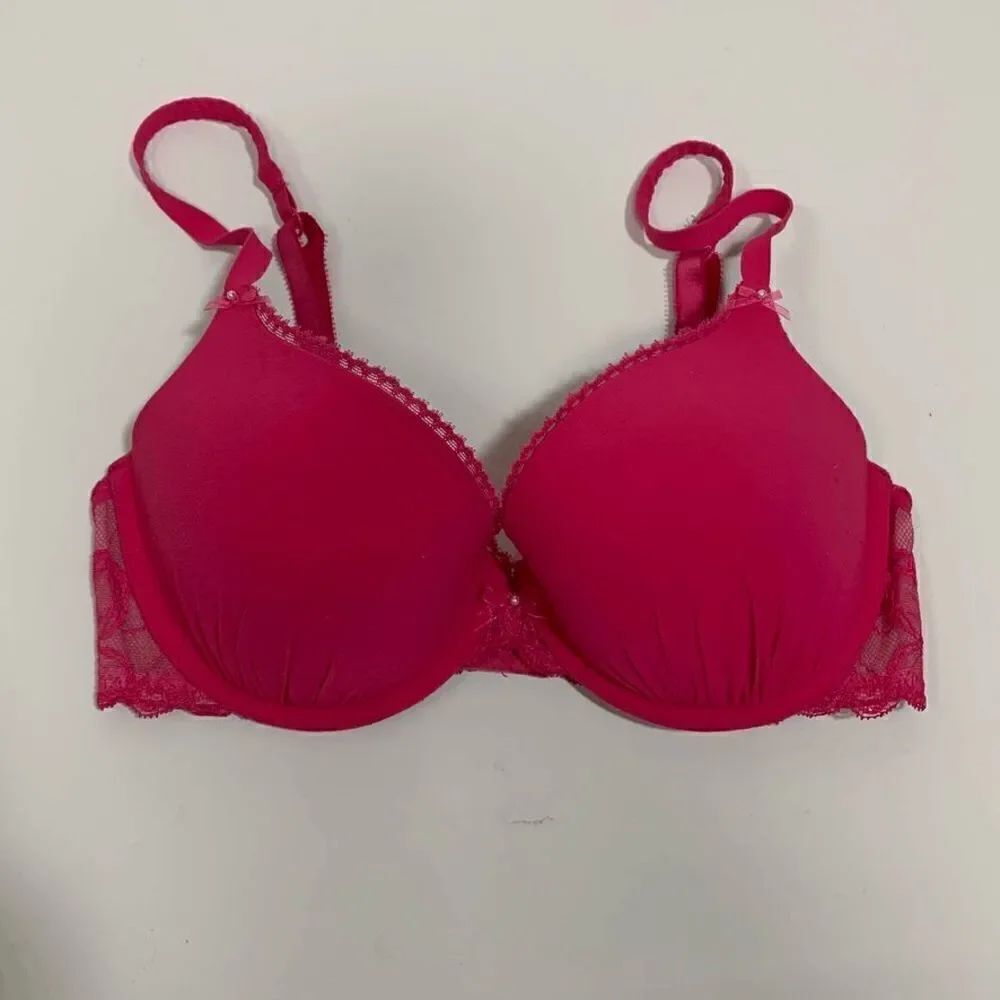 Victoria’s Secret Women's Dream Angels Lace Wing Lightly Lined Demi Bra Pink Siz